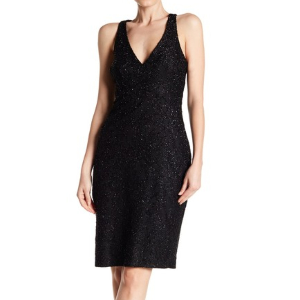 Marina | New Back Cutout Lace Dress Black